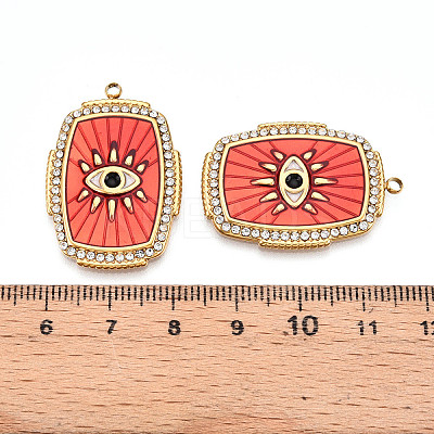 Ion Plating(IP) 304 Stainless Steel Evil Eye Enamel Pendants STAS-N107-04A-G-1