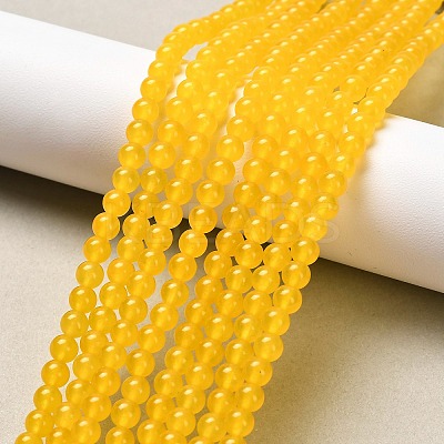 Natural & Dyed Malaysia Jade Bead Strands G-A146-4mm-A03-1