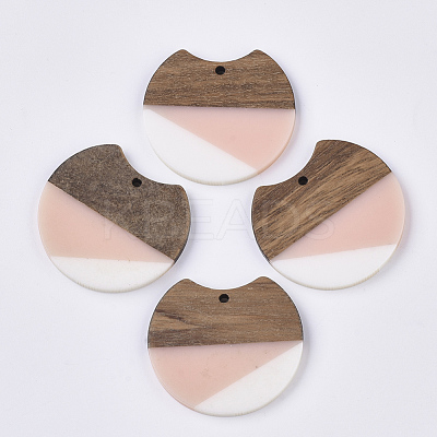 Two Tone Resin & Walnut Wood Pendants RESI-Q210-011A-B04-1