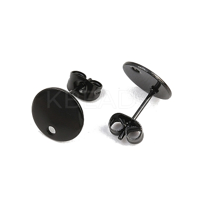 Ion Plating(IP) 304 Stainless Steel Stud Earring Findings STAS-P198-25-10mm-B-1