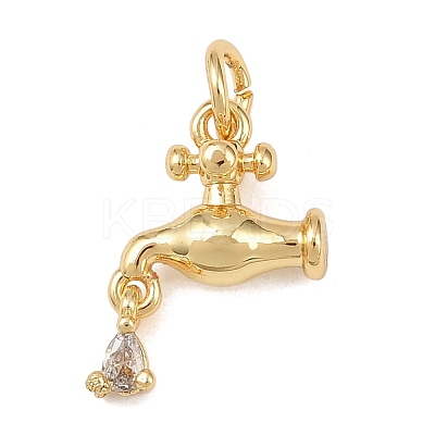 Brass Micro Pave Cubic Zirconia Pendants KK-G544-34G-1
