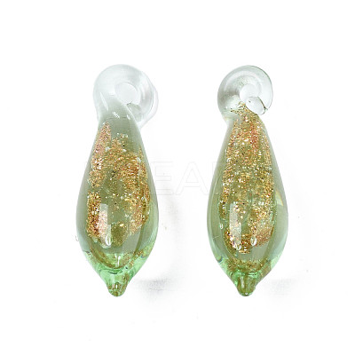 Handmade Gold Sand Lampwork Pendants LAMP-S194-023D-1