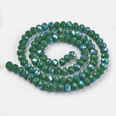 Electroplate Opaque Solid Color Glass Beads Strands EGLA-A034-P2mm-L05-1