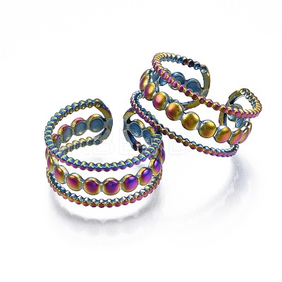 304 Stainless Steel Hollow Cuff Ring RJEW-N038-081-1