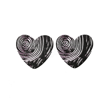 Heart Acrylic Printed Stud Earrings for Women EJEW-G418-01D-1