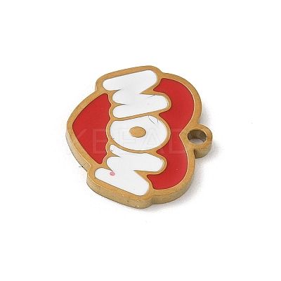 Mother's Day 304 Stainless Steel Enamel Charms STAS-P388-19I-G-1