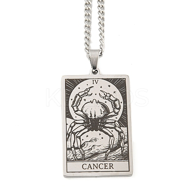 Non-Tarnish 304 Stainless Steel Tarot Pendant Necklaces NJEW-A026-01P-04-1