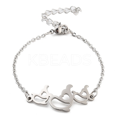 Non-Tarnish Stainless Steel Cable Chain Link Bracelets for Women Men LS-STAS-Z061-01P-03-1