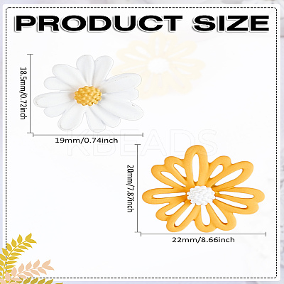 1 Pair Daisy Flower Acrylic Stud Earrings EJEW-LP0013-05C-1