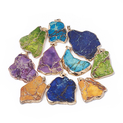 Natural Regalite/Imperial Jasper/Sea Sediment Jasper Pendants G-S299-45-1