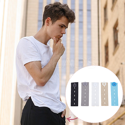 20Pcs 5 Colors Polyester & Spandex Adjustable Pants Waist Extender FIND-HY0004-39-1