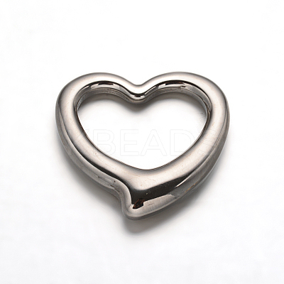 Tarnish Resistant 304 Stainless Steel Heart Linking Rings STAS-F079-02P-1