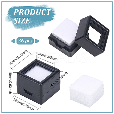 Cube Plastic Loose Diamond Storage Boxes CON-WH0095-49C-1