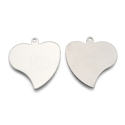 Tarnish Resistant 201 Stainless Steel Heart Stamping Blank Tag Pendants STAS-S031-16-1