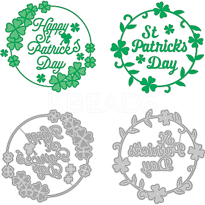 2Pcs 2 Styles Saint Patrick's Day Carbon Steel Cutting Dies Stencils DIY-WH0309-725-1