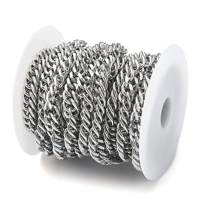 Tarnish Resistant 304 Stainless Steel Cuban Link Chains CHS-E030-04A-P-1