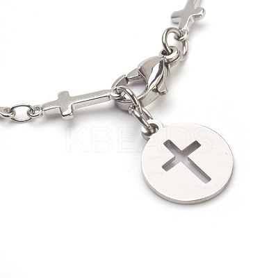 Tarnish Resistant 304 Stainless Steel Charm Bracelets BJEW-JB03864-03-1