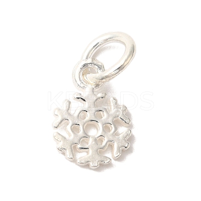 925 Sterling Silver Snowflake Charms with Jump Rings FIND-U013-01S-1