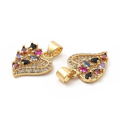 Brass Micro Pave Cubic Zirconia Pendants KK-H441-48G-1