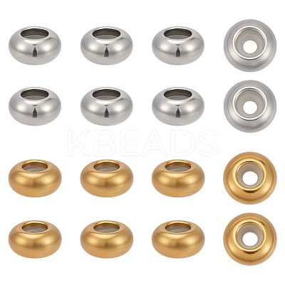 40Pcs 2 Styles Stainless Steel Beads STAS-ME0002-45-1