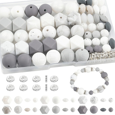 162Pcs Silicone Beads SIL-YW0001-89-1