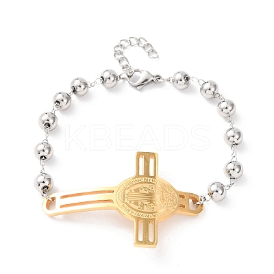 304 Stainless Steel Link Bracelets for Women BJEW-Z156-01GP-1
