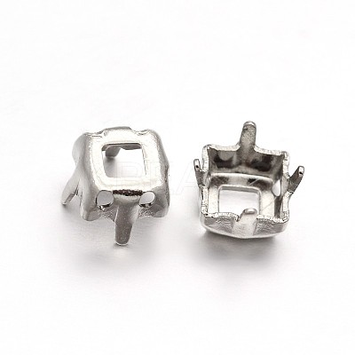 Square Brass Sew on Prong Settings KK-N0084-A07-10x10-1
