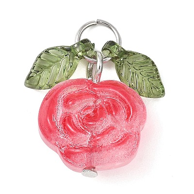 7Pcs 7 Colors Transparent Normal Glass Pendants PALLOY-JF04620-01-1