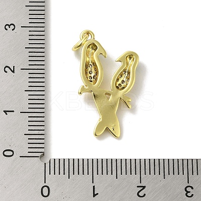Brass Enamel Micro Pave Cubic Zirconia Pendants KK-Z042-17G-01-1