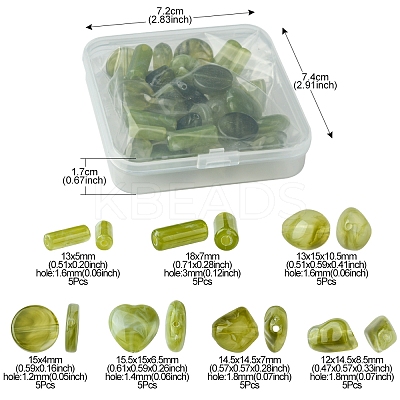 35Pcs 7 Styles Transparent Resin Beads RESI-FS0001-75-1