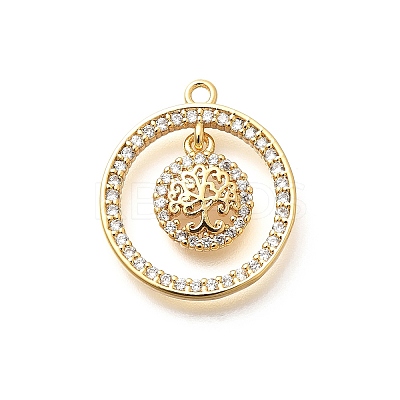 Brass Micro Pave Cubic Zirconia Pendants KK-G519-07G-05-1