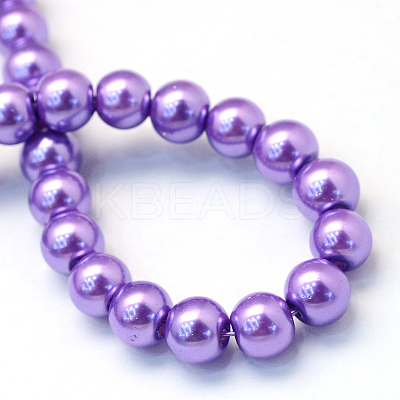 Baking Paint Pearlized Glass Pearl Round Bead Strands HY-Q003-4mm-27-1