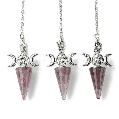 Natural Strawberry Quartz Cone Dowsing Pendulum Big Pendants G-C114-01P-15-1