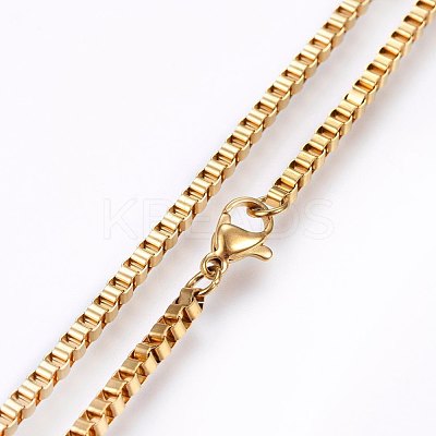 304 Stainless Steel Box Chain Necklaces NJEW-F226-05G-02-1