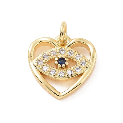 Brass Micro Pave Cubic Zirconia Charms KK-C012-28G-1