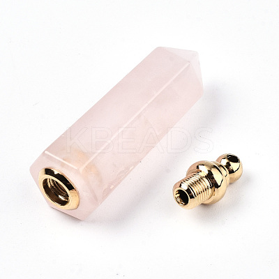 Faceted Natural Rose Quartz Pendants G-T131-13-1