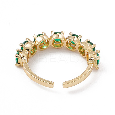 Cubic Zirconia Open Cuff Ring RJEW-P079-07G-02-1