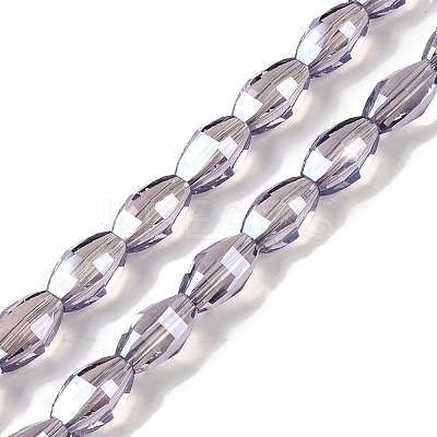 Electroplate Glass Beads Strands GLAA-Q101-03A-PL01-1