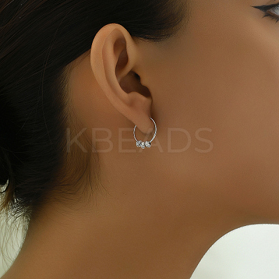 Classic Vintage Brass Rondelle Hoop Earrings DY8835-1