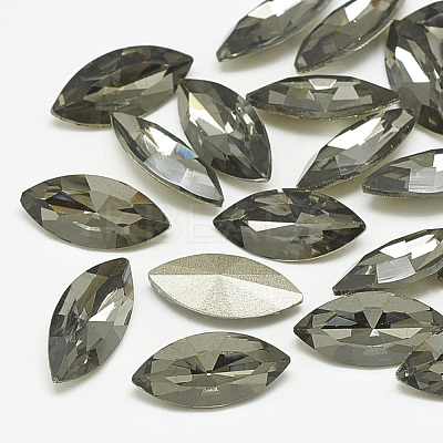 Pointed Back Glass Rhinestone Cabochons RGLA-T083-9x18mm-03-1