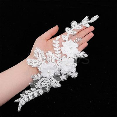 2 Pairs 2 Style 3D Flower Polyester Embroidery Sew on Flower Appliques PATC-CA0001-09-1