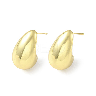 Teardrop Rack Plating Brass Stud Earrings for Women EJEW-F310-10G-1