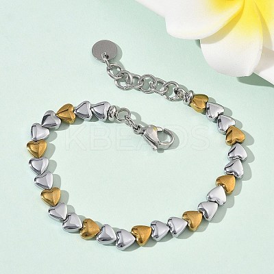 Heart Non-magnetic Synthetic Hematite Link Chain Bracelets for Women BJEW-Z148-07P-02-1