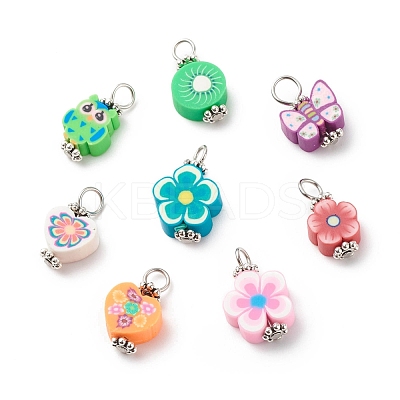 Handmade Polymer Clay Pendants PALLOY-JF01768-1