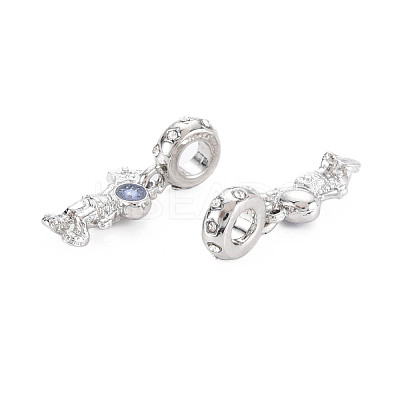 Rack Plating Alloy Enamel European Dangle Charms MPDL-N039-113-1