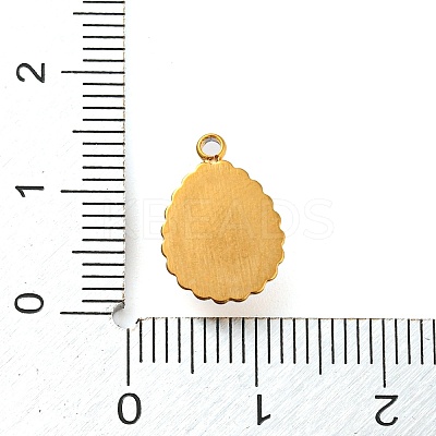 Natural Amazonite 304 Stainless Steel Teardrop Charms G-D075-01G-03-1