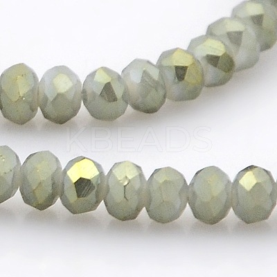 Full Rainbow Plated Faceted Rondelle  Glass Beads Strands GLAA-A024B-FR01-1