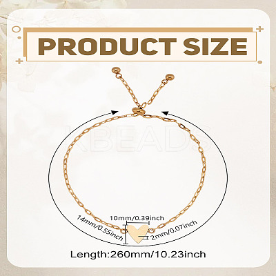 1Pc Stainless Steel Cable Chain Slider Bracelets for Women BJEW-LP0002-23A-1
