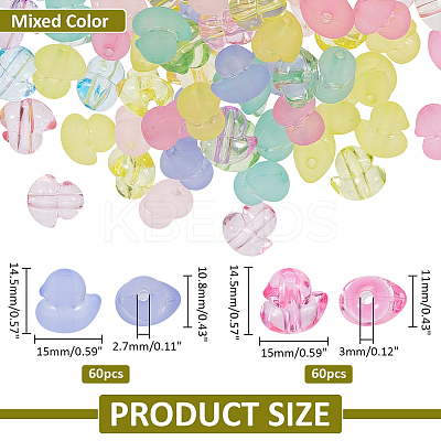 120Pcs 2 Styles Transparent & Frosted Acrylic Beads Set OACR-ME0001-26-1