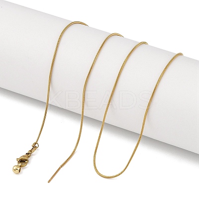 Ion Plaing(IP) 304 Stainless Round Snake Chain Necklaces X-NJEW-Q003-01G-1